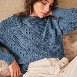 Sezane Solal Jumper Sweater in Vintage Blue Size S